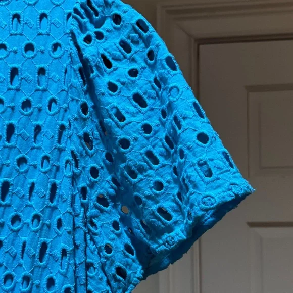 Anthropologie Blue Eyelet Maxi Dress - Picture 8 of 9